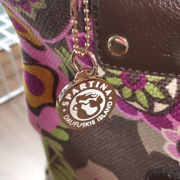 Spartina 449 Daufuskie‎ Island Maggie Large Linen Zippered Tote Bag Purse - Picture 4 of 11